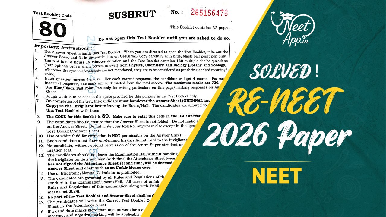 Re Neet 2026 Paper PDF with solutions - NEET Study Notes