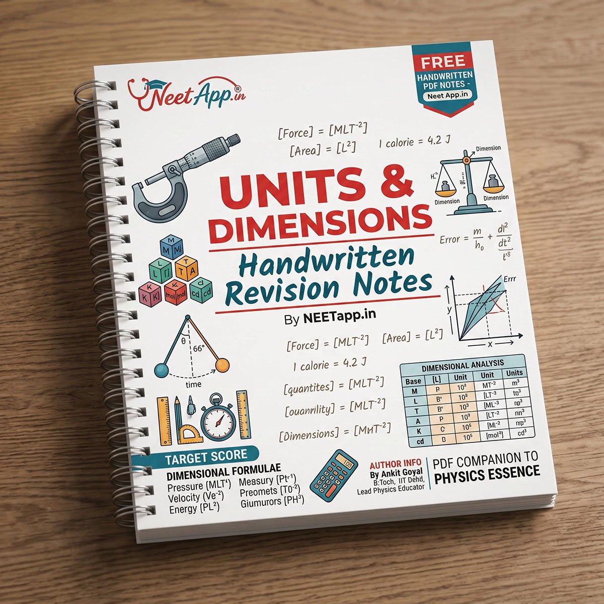 Units & Dimensions Smart Handwritten Revision Notes - NEET Study Notes